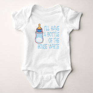 Ik zal een fles van het huis White Baby Boy hebben Romper