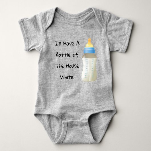 Ik zal een fles van het huis witte boeien hebben. romper (Voorkant)