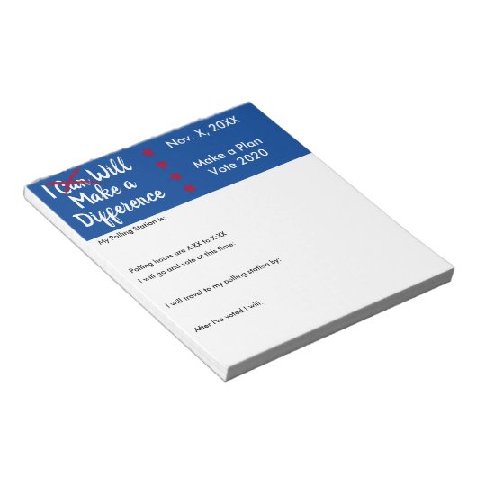 Ik zal een verschil maken in persoonlijke stemheri notitieblok (Schuin)