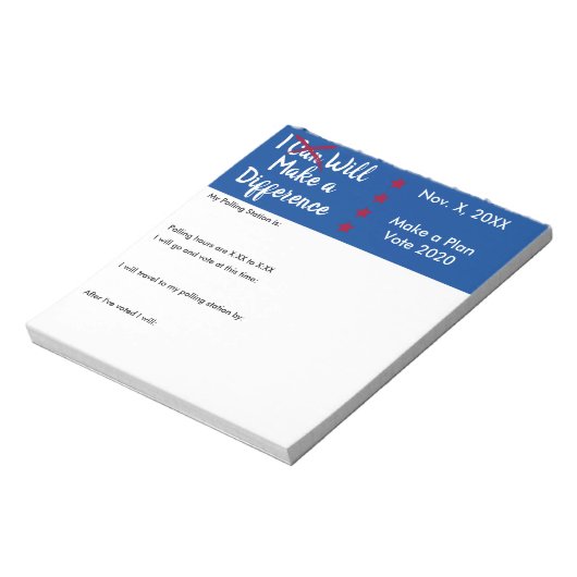 Ik zal een verschil maken in persoonlijke stemheri notitieblok (Linkerzijde)