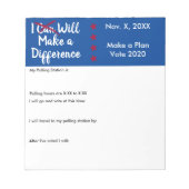 Ik zal een verschil maken in persoonlijke stemheri notitieblok (Voorkant)