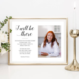 Ik zal er foto Memorial Seat Baby shower Poster
