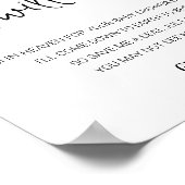 Ik zal er Memorial Seat Name Baby shower Poster (Hoek)