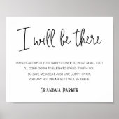 Ik zal er Memorial Seat Name Baby shower Poster (Voorkant)