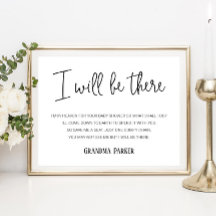 Ik zal er Memorial Seat Name Baby shower