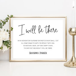 Ik zal er Memorial Seat Name Baby shower Poster