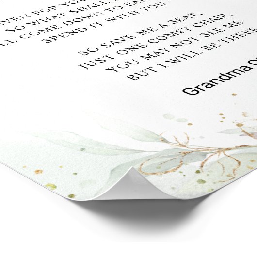 Ik zal er zijn Flowers Cross Memorial Baby shower Poster (Hoek)