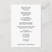 ‘Ik zal er zijn’, gedicht Informatiekaartje (Voorkant)