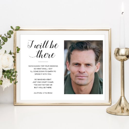 Ik zal er zijn met fotostoel voor herdenkingsstoel poster