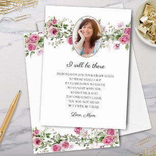 Ik zal er zijn Rozen Mama Memorial Afstuderen Kaar Feestdagenkaart