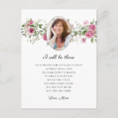 Ik zal er zijn Rozen Moeder Herdenking Afgestudeer Briefkaart (Voorkant)