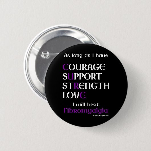 Ik zal Fibro Pinback Button verslaan (Voorkant /achterkant)