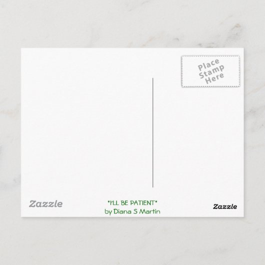 Ik zal geduldig zijn briefkaart (Achterkant)