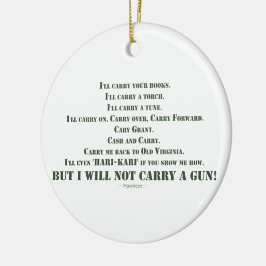 Ik zal geen Pistool dragen Keramisch Ornament (Links)