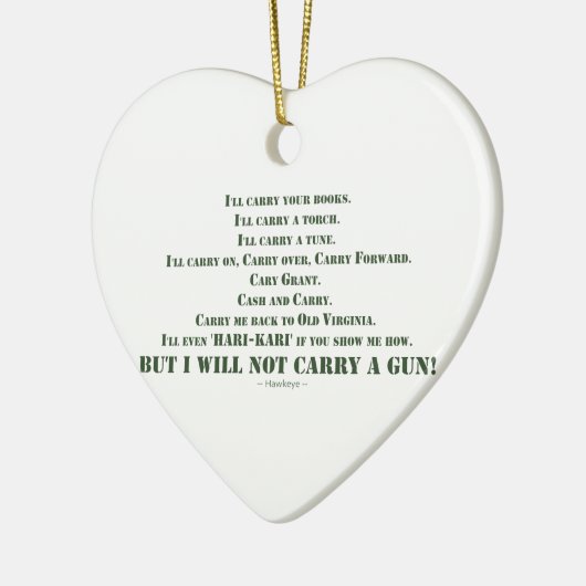 Ik zal geen Pistool dragen Keramisch Ornament (Links)