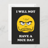 Ik zal geen prettige dag hebben briefkaart (Voorkant / Achterkant)