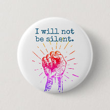 Ik zal geen stille regenboogronde Button zijn