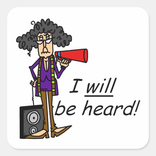 Ik zal gehoord worden vierkante sticker (Voorkant)