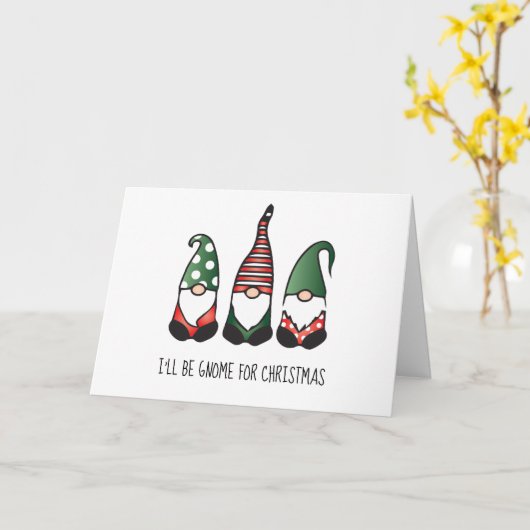 Ik zal Gnome zijn voor Kerstmis Kaart (Gele Bloem)