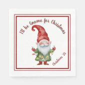 Ik zal Gnome zijn voor Kerstmis Waterverf Kleurrij Servet (Voorkant)