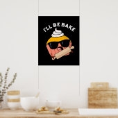 Ik Zal Grappige Cupcake Punt Donkere Achtergrond B Poster (Keuken)