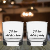 Ik zal hebben wat hij grappig script heeft whisky glas
