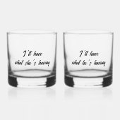 Ik zal hebben wat hij grappig script heeft whisky glas (Voorkant)