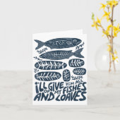 Ik Zal Hem Al Mijn Vissen En Broden Christia Kaart (Gele Bloem)