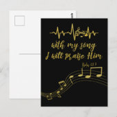 Ik zal hem prijzen met het lied KJV Bijbelvers Briefkaart (Voorkant / Achterkant)