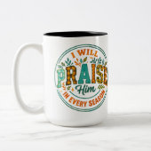 Ik zal hem prijzen... tweekleurige koffiemok (Links)