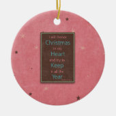 Ik zal het kerstroze bruine design eer bewijzen keramisch ornament (Voorkant)