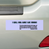 Ik zal het niet halen. Revelatie 14 Bumpersticker (Op auto)