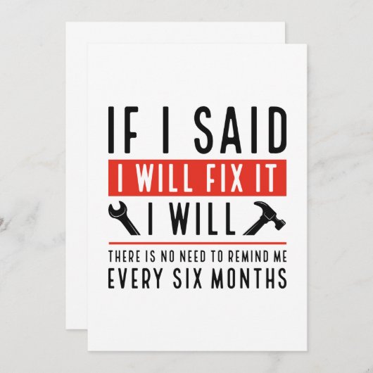 Ik zal het oplossen bedankkaart (Voorkant / Achterkant)