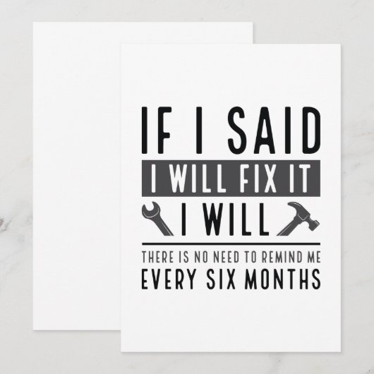 Ik zal het oplossen bedankkaart (Voorkant / Achterkant)