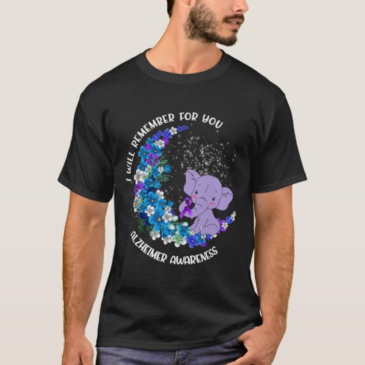 Ik zal het voor je onthouden Alzheimer Awareness E T-shirt (Voorkant)