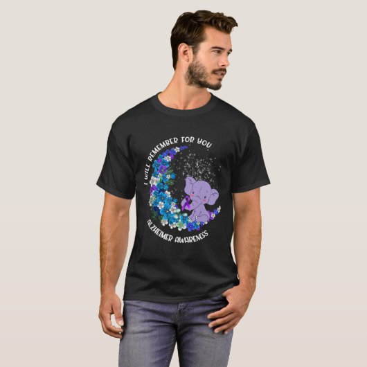 Ik zal het voor je onthouden Alzheimer Awareness E T-shirt (Voorkant volledig)