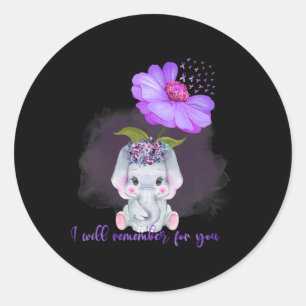 Ik zal het voor je onthouden Zonnebloem Alzheimerh Ronde Sticker