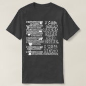 Ik zal hier boeken lezen en er cadeautjes uitlezen t-shirt (Design voorkant)