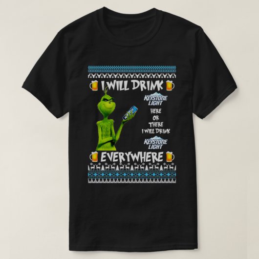 Ik zal hier en daar het trapeziumlicht Drinken T-shirt (Design voorkant)