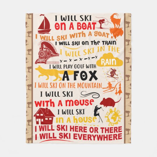 IK ZAL HIER SKI OF ER ZIJN MEER sneeuwwintersporte Fleece Deken (Voorkant)