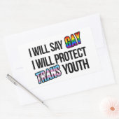 Ik zal homo zeggen en transjeugd beschermen rechthoekige sticker (Envelop)