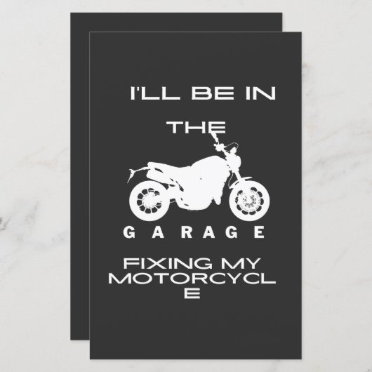 Ik zal in de garage mijn motorfiets T-Shirt repare (Voorkant / Achterkant)