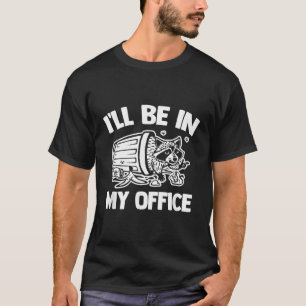 Ik zal in mijn Kantoor prullenbak panda straat kat T-shirt