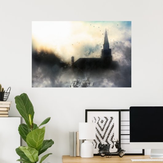 Ik zal Inspirerend poster wegvliegen (Thuiskantoor)