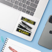 Ik zal je aanhanger teruggeven voor cash - funny v sticker (Laptop met iPhone)