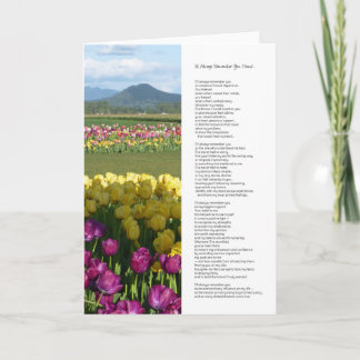 Ik zal je altijd herinneren, vriend... kaart