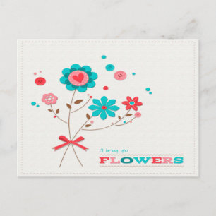 Ik zal je Briefkaart met bloemen brengen
