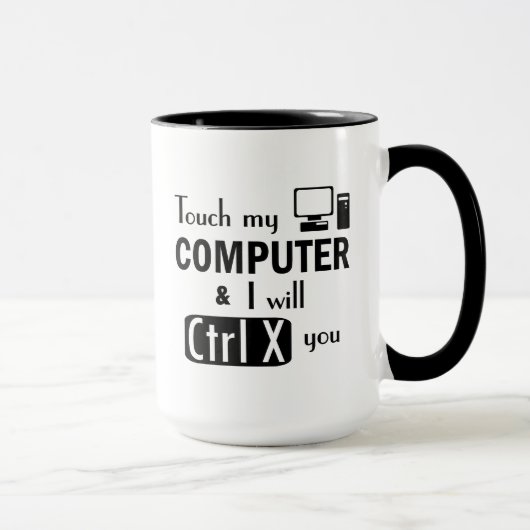 Ik zal je CTRL X Grapny Computer Geek knippen Mok (Rechts)