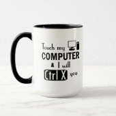 Ik zal je CTRL X Grapny Computer Geek knippen Mok (Links)