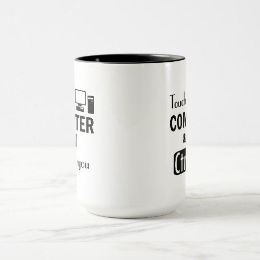 Ik zal je CTRL X Grapny Computer Geek knippen Mok (Midden)